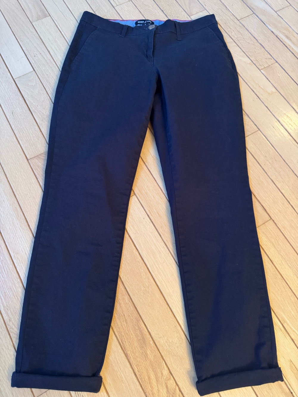 Nautica Size 4 Black Chino Pants - Classic Straight Fit with rolled cuff. NWOT
